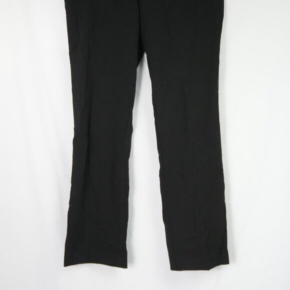 NWT  Pull on Black Pants Straight Leg Relaxed Half Stretch Waist Business Slacks - Picture 3 of 6